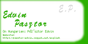 edvin pasztor business card